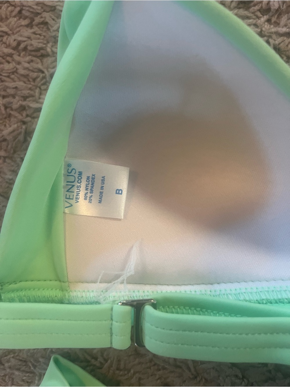Light Mint Green Rhinestone detail Halter Bikini - Picture 4 of 4